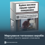 Куріння Маркування тютюнових виробів — інструмент захисту здоров’я споживачів