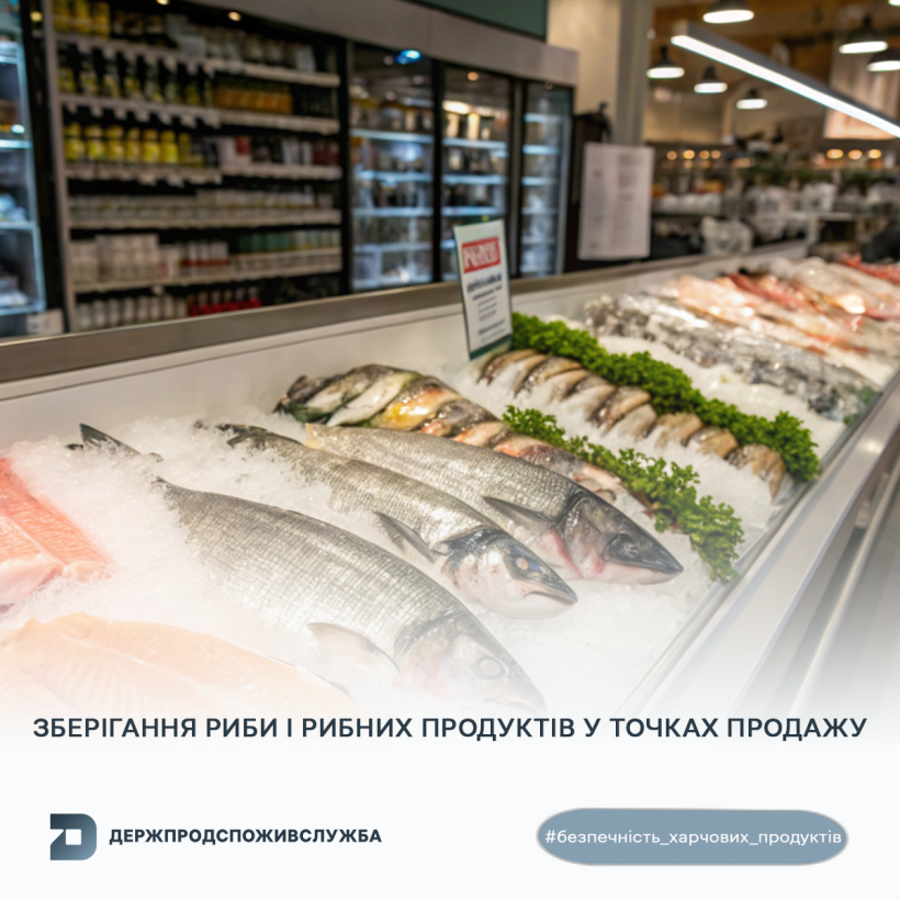 Безпечність харчових продуктів: зберігання риби і рибних продуктів у точках продажу