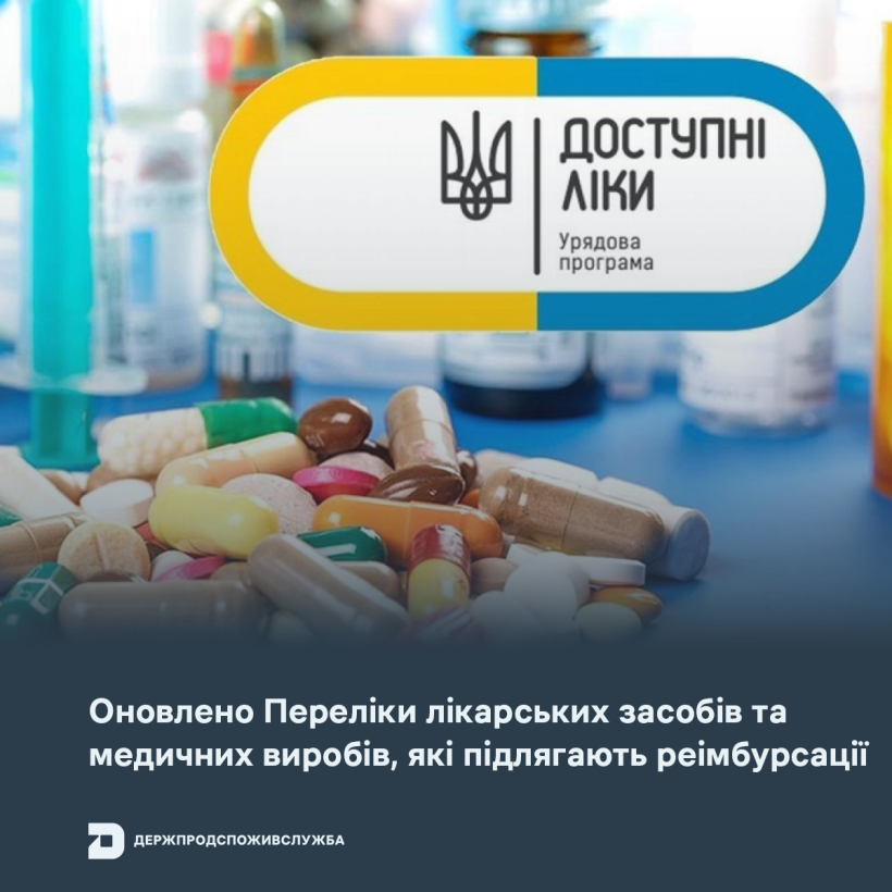 Переліки лікарських засобів та медичних виробів, які підлягають реімбурсації, оновлено