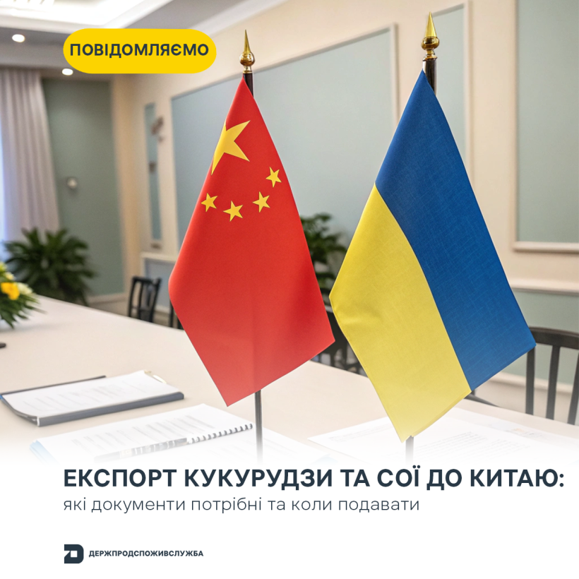 Експорт кукурудзи та сої до Китаю: які документи потрібні та коли подавати