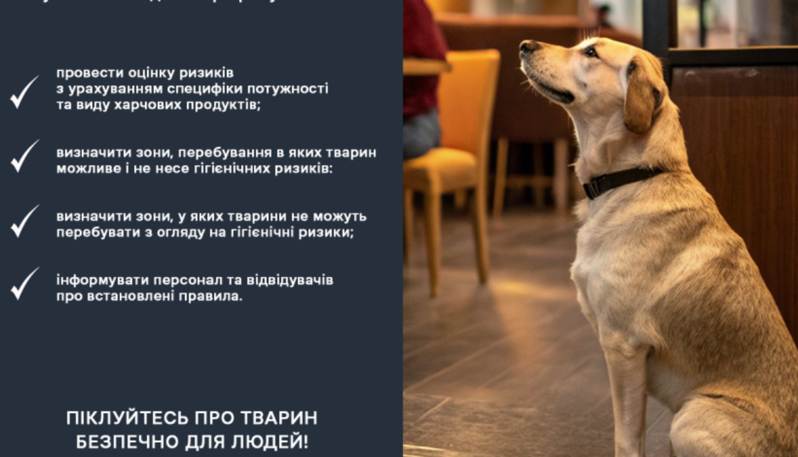Сезонні ризики для безпечності харчових продуктів: рекомендації операторам ринку щодо допуску домашніх тварин до приміщень