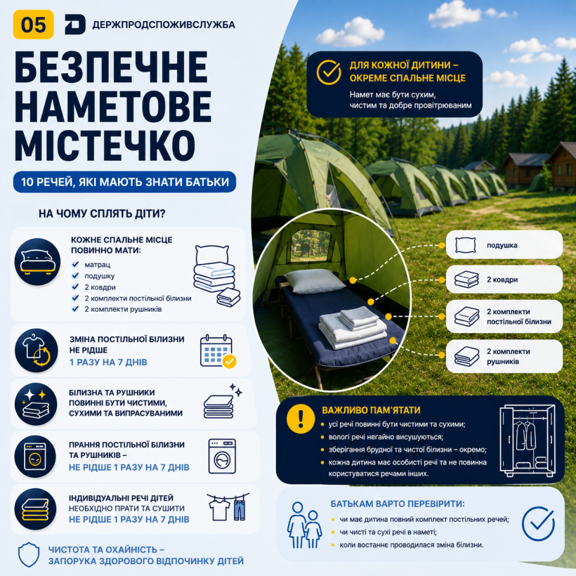 Безпечне наметове містечко: на чому сплять діти?