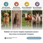 Майже 1,8 тисячі тварин отримали захист від сказу за минулий тиждень