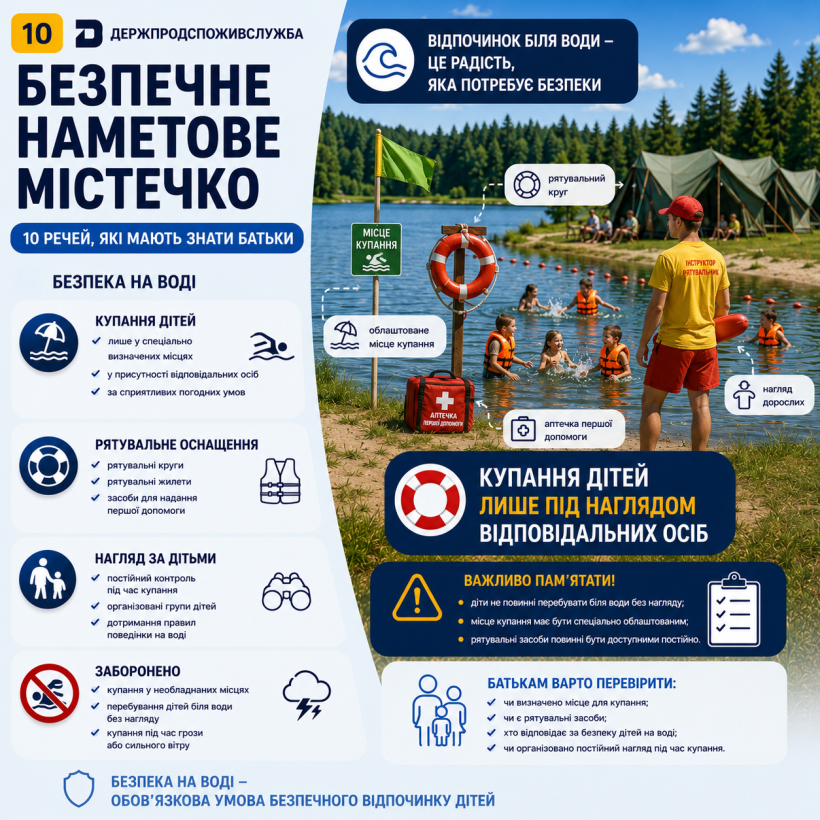 Безпечне наметове містечко: як організовується безпека дітей на воді?