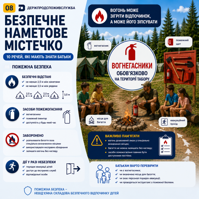 Безпечне наметове містечко: як забезпечується пожежна безпека дітей?