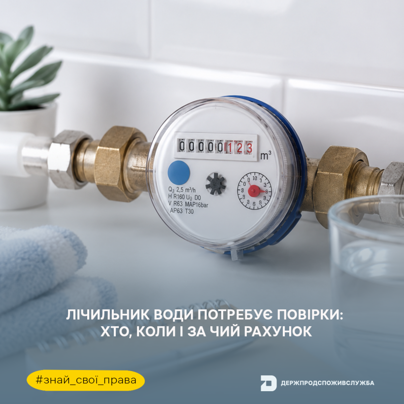 Знай свої права: лічильник води потребує повірки — хто, коли і за чий рахунок