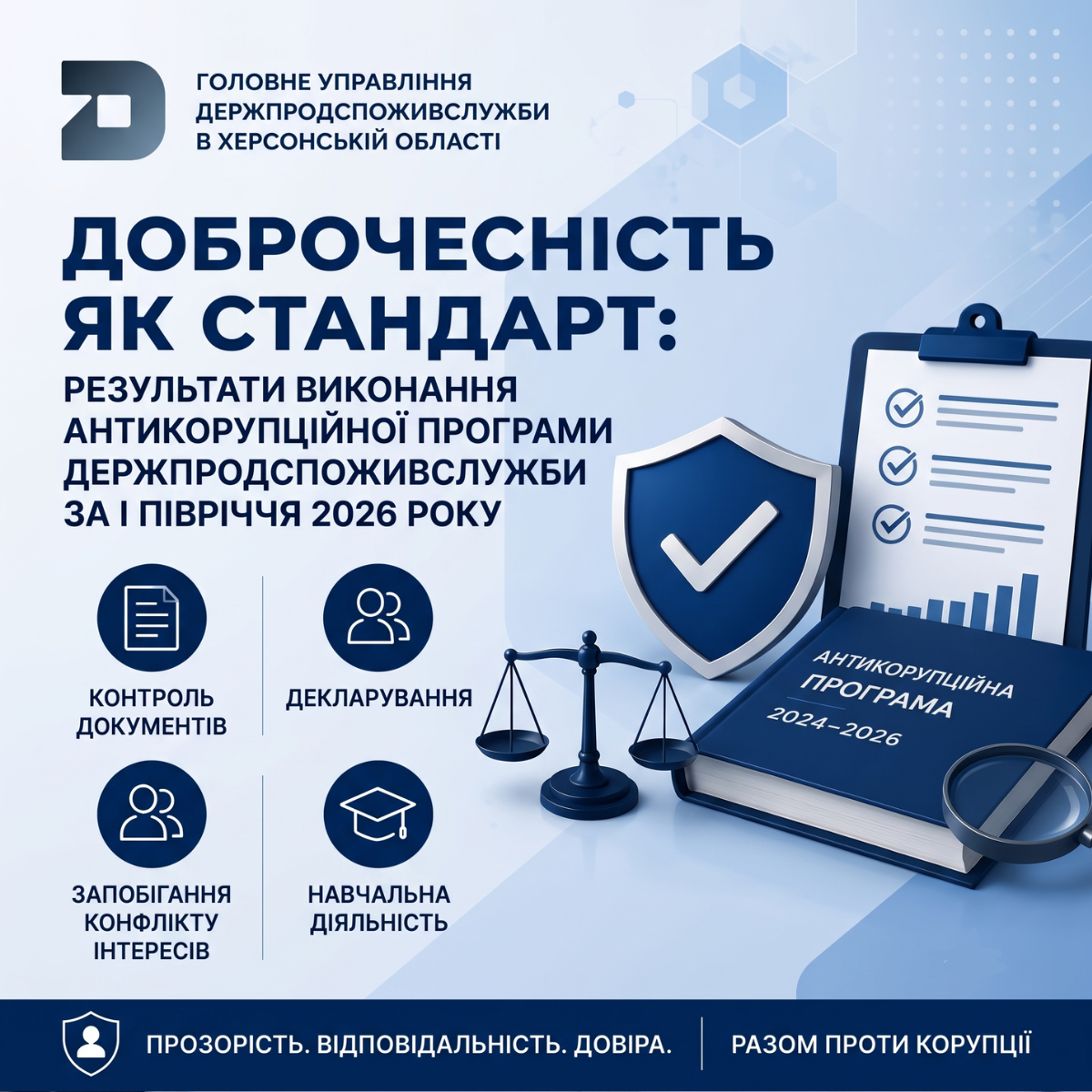 Доброчесність як стандарт: результати виконання Антикорупційної програми Держпродспоживслужби за І півріччя 2026 року