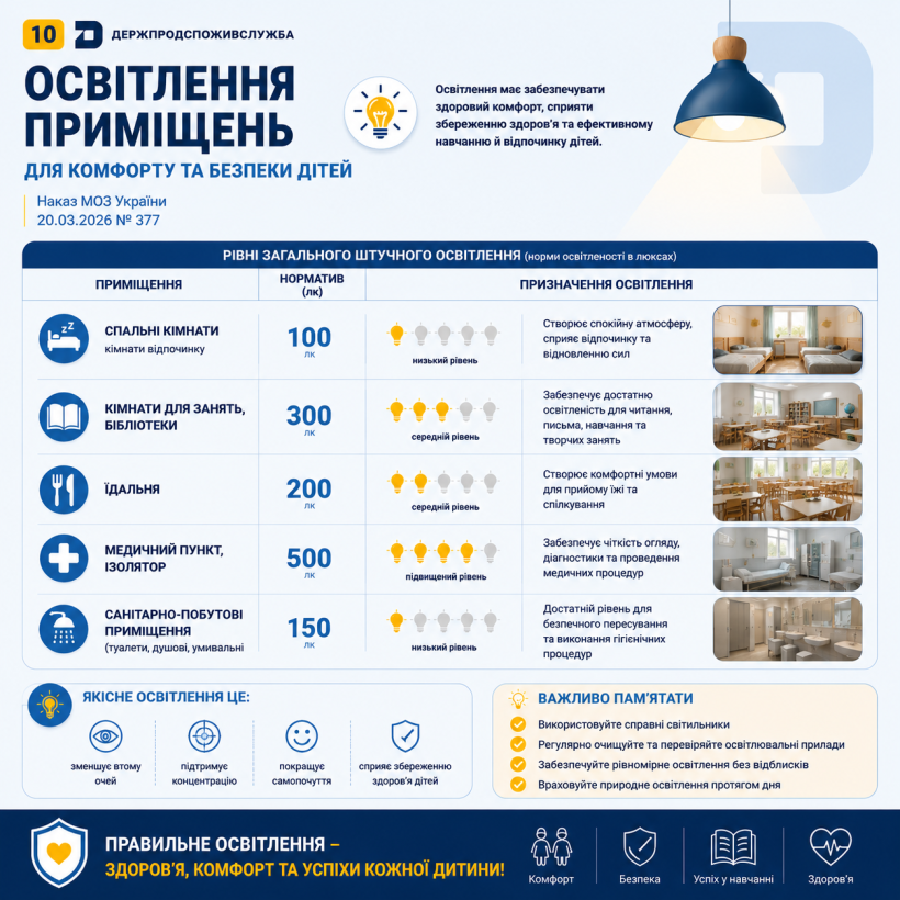 Освітлення в дитячих закладах: чому це важливо для здоров’я дітей